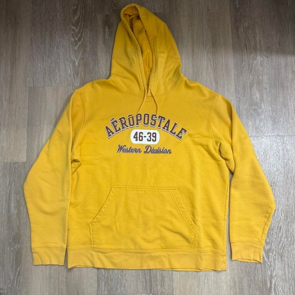 Aeropostale yellow graphic hoodie in tagged size L